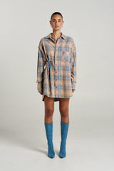 PRE ORDER - SUMMI SUMMI - PIP SHIRT DRESS - APEROL CHECK