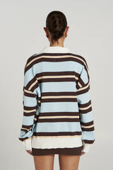 PRE ORDER - SUMMI SUMMI - STRIPE LS POLO - APEROL STRIPE