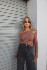 RAEF - BAILEY LS TOP - MOCHA MOUSSE
