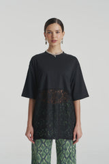PRE ORDER - SUMMI SUMMI - LACE PANEL TEE - BLACK