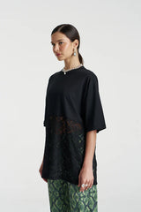 PRE ORDER - SUMMI SUMMI - LACE PANEL TEE - BLACK