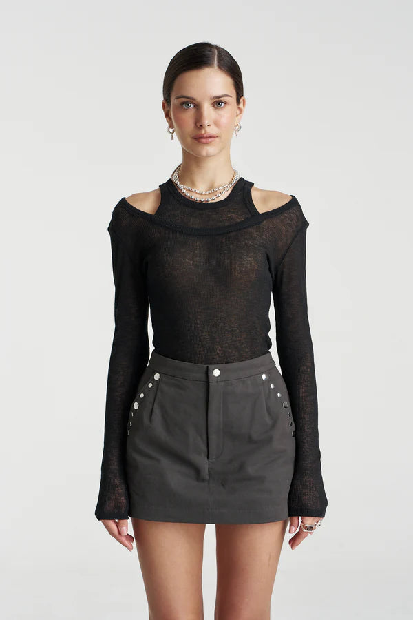 PRE-ORDER - SUMMI SUMMI - STUDDED SKORT - SHADOW