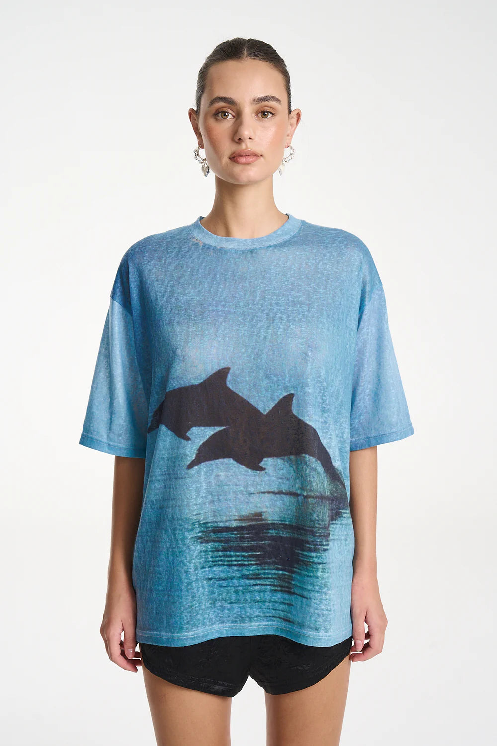 SUMMI SUMMI - DOUBLE DOLPHIN TEE - BLUE