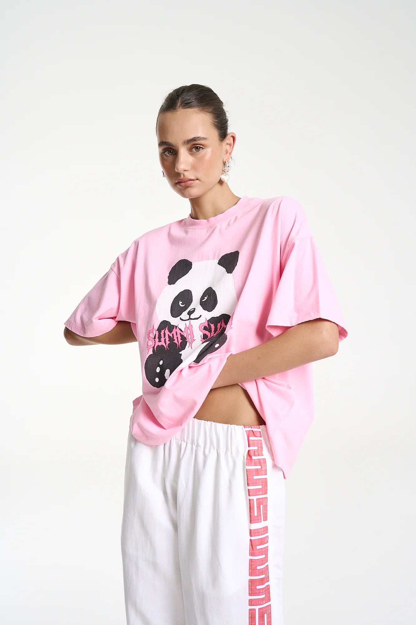 SUMMI SUMMI - BAND TEE - PINK PANDA