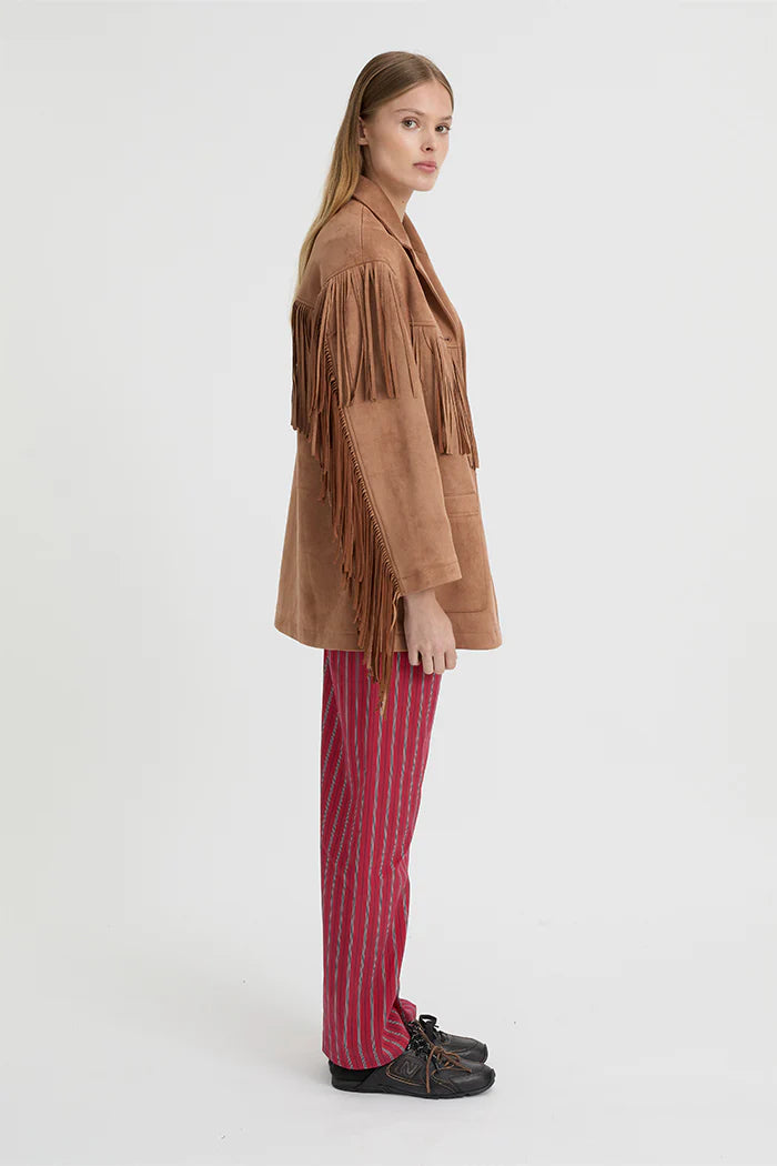 BLANCA - KIARA FRINGE JACKET - MOCHA