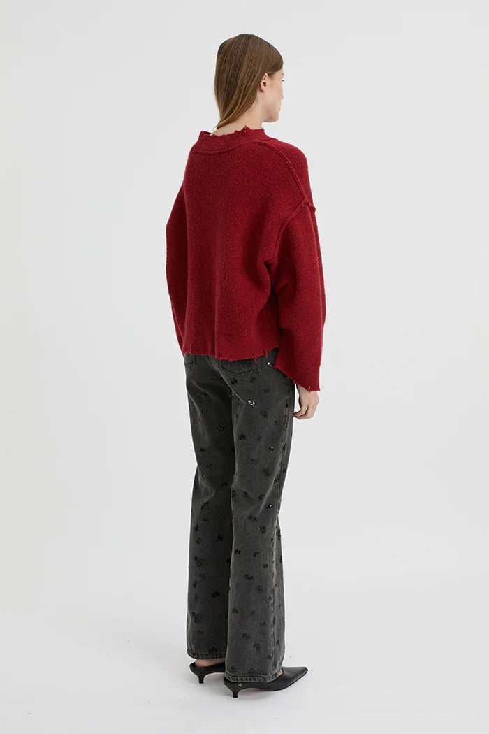 BLANCA - PEPA CARDIGAN - BURGANDY