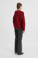 BLANCA - PEPA CARDIGAN - BURGANDY