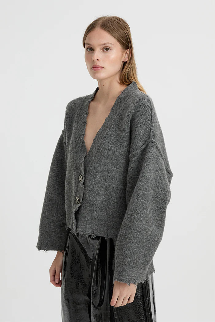 BLANCA - PEPA CARDIGAN - CHARCOAL GREY