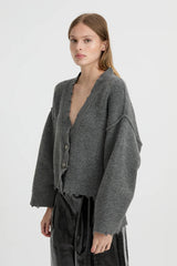 BLANCA - PEPA CARDIGAN - CHARCOAL GREY