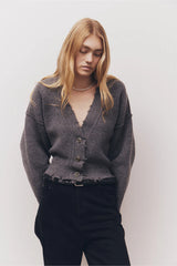 BLANCA - PEPA CARDIGAN - CHARCOAL GREY