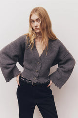 BLANCA - PEPA CARDIGAN - CHARCOAL GREY