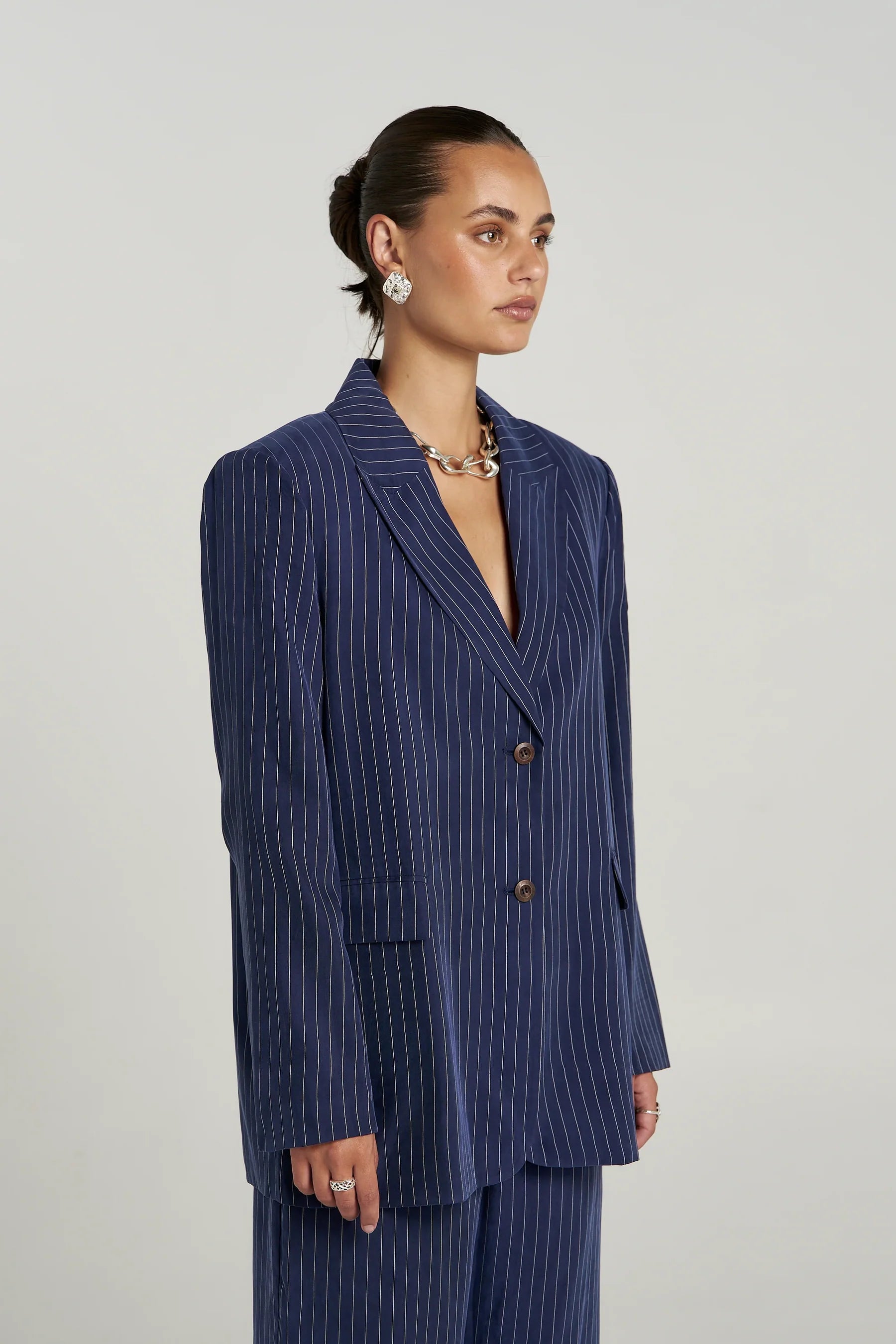 PRE ORDER - SUMMI SUMMI - OS BLAZER - NAVY PINSTRIPE