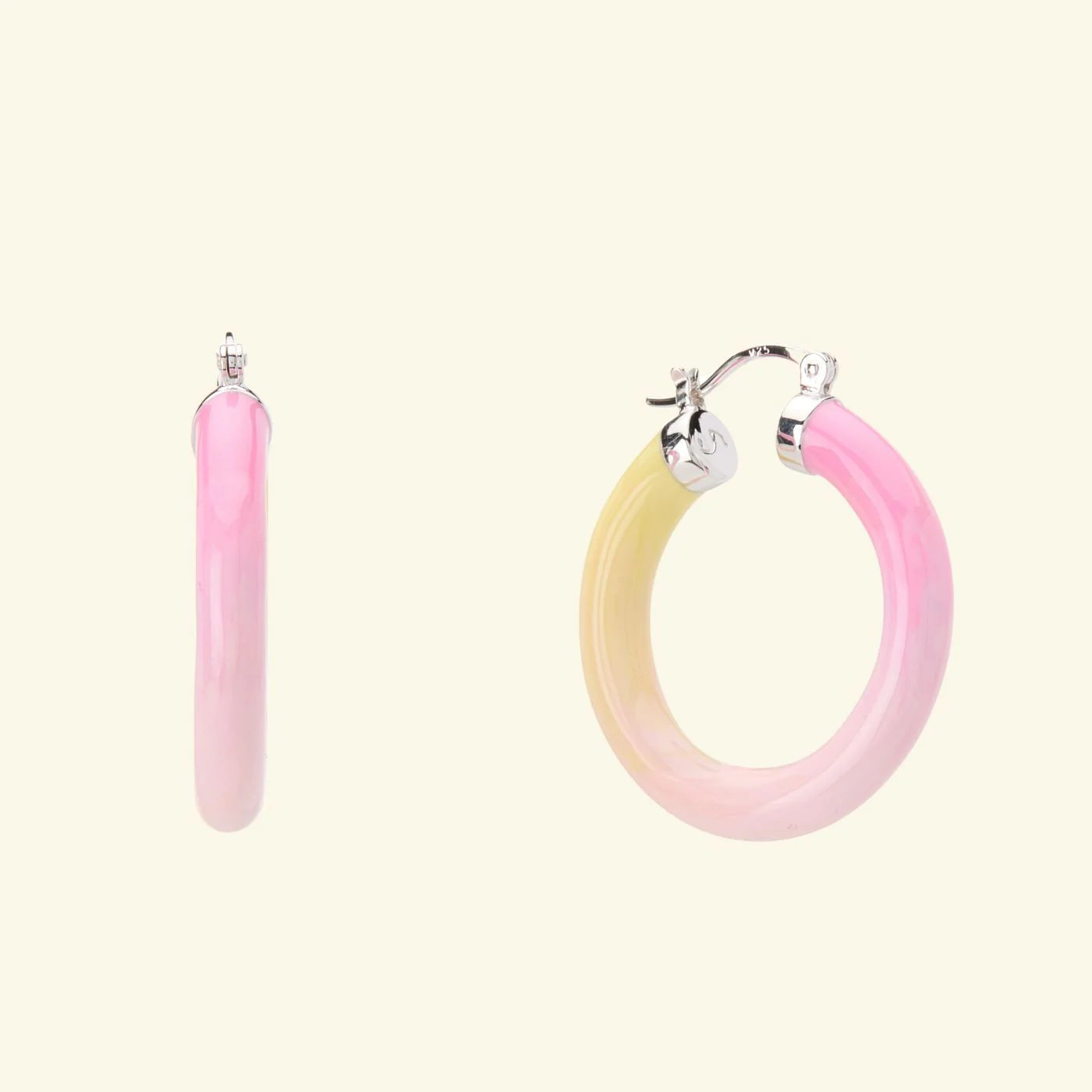 DOLCETTO DESIGNS - TROPICALE HOOP EARRING SUNSET - SILVER