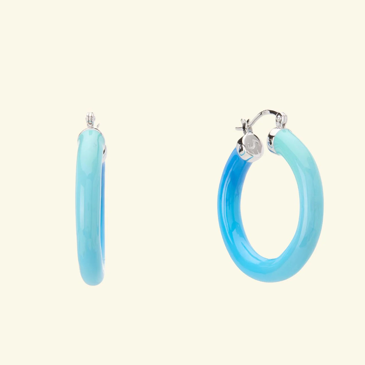 DOLCETTO DESIGNS - TROPICALE HOOP EARRING OCEAN - SILVER
