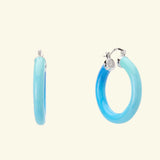DOLCETTO DESIGNS - TROPICALE HOOP EARRING OCEAN - SILVER