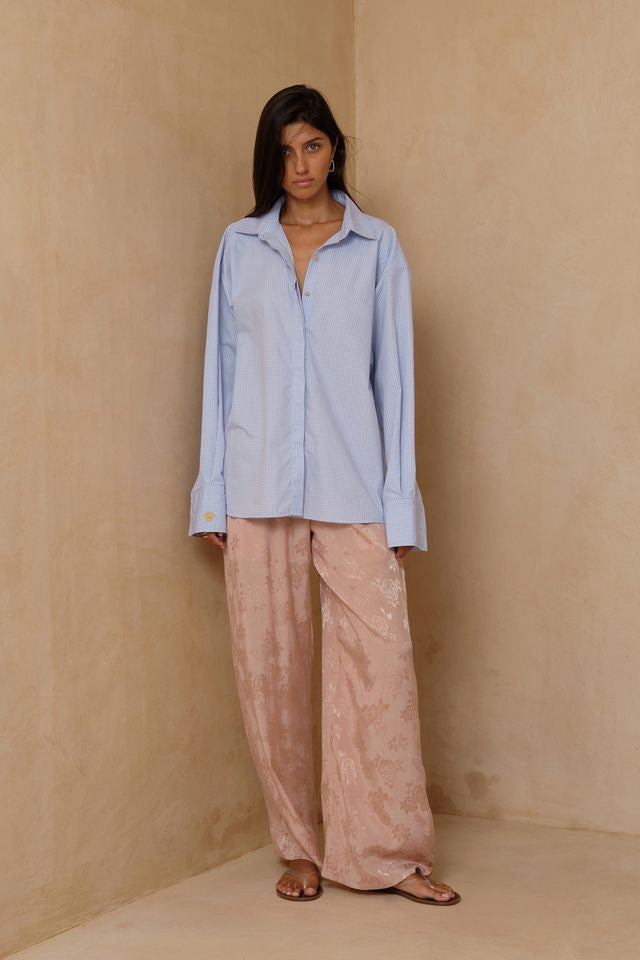LILYA - HASTINGS SHIRT - BLUE MICRO CHECK