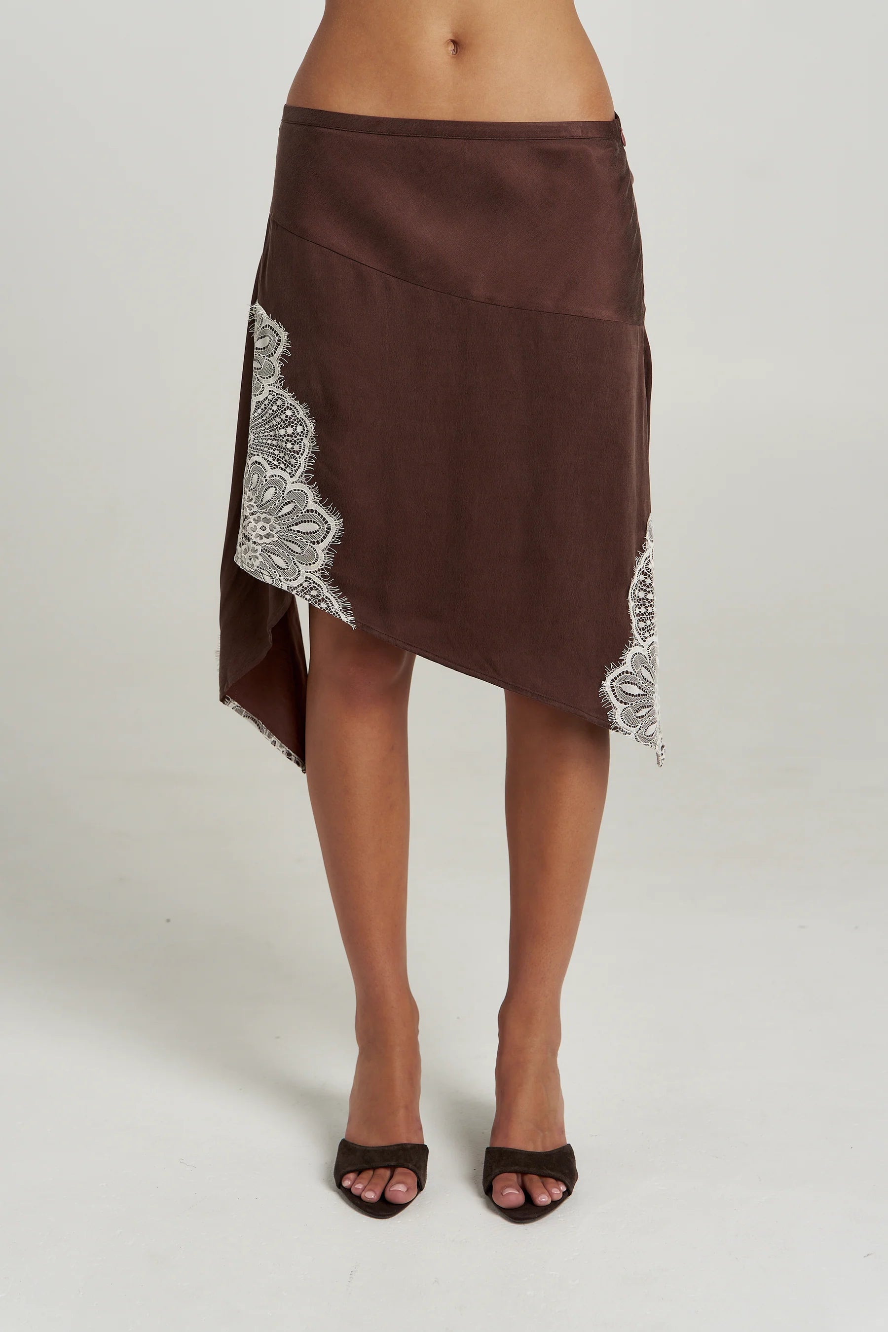 PRE ORDER - SUMMI SUMMI - FLORENCE ASYM SKIRT - ESPRESSO
