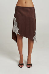 PRE ORDER - SUMMI SUMMI - FLORENCE ASYM SKIRT - ESPRESSO