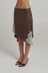 PRE ORDER - SUMMI SUMMI - FLORENCE ASYM SKIRT - ESPRESSO