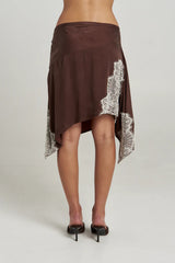 PRE ORDER - SUMMI SUMMI - FLORENCE ASYM SKIRT - ESPRESSO