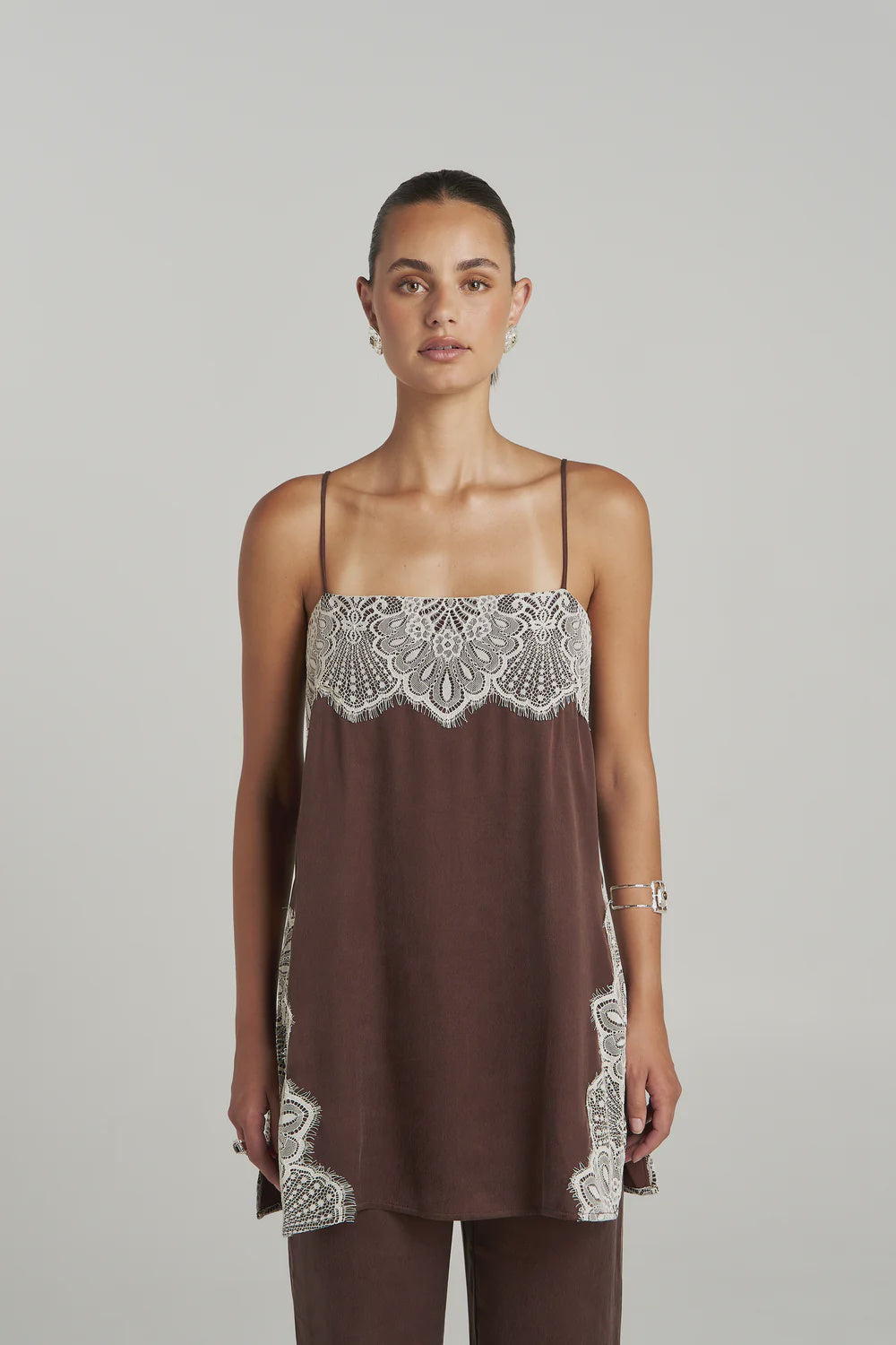 PRE ORDER - SUMMI SUMMI - FLORENCE SHIFT TOP - ESPRESSO