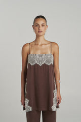 PRE ORDER - SUMMI SUMMI - FLORENCE SHIFT TOP - ESPRESSO