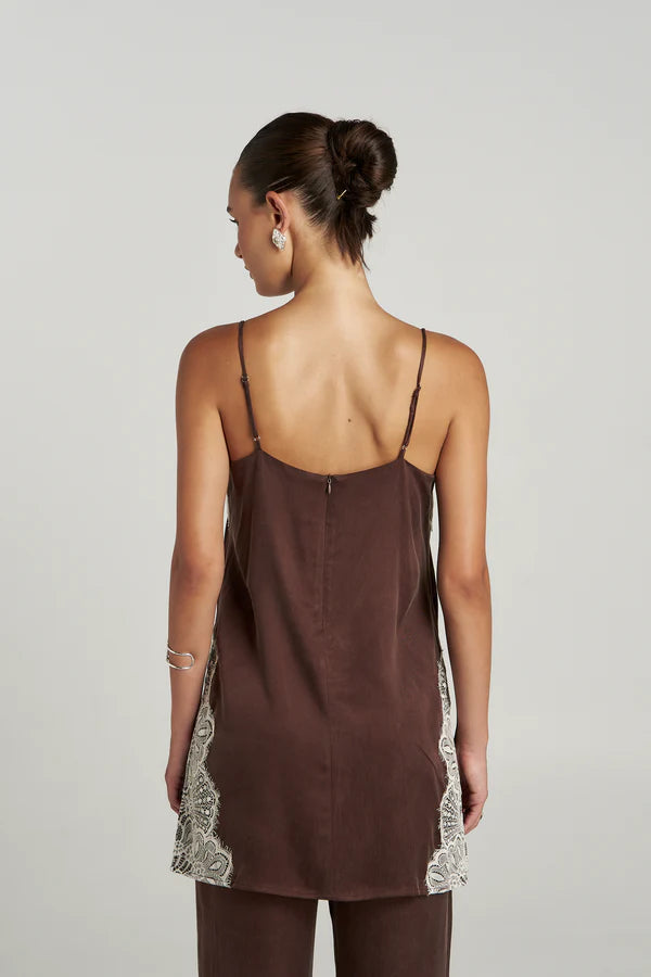 PRE ORDER - SUMMI SUMMI - FLORENCE SHIFT TOP - ESPRESSO