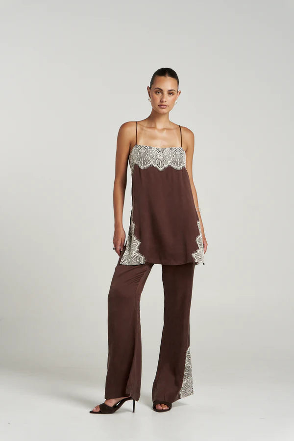 PRE ORDER - SUMMI SUMMI - FLORENCE SHIFT TOP - ESPRESSO