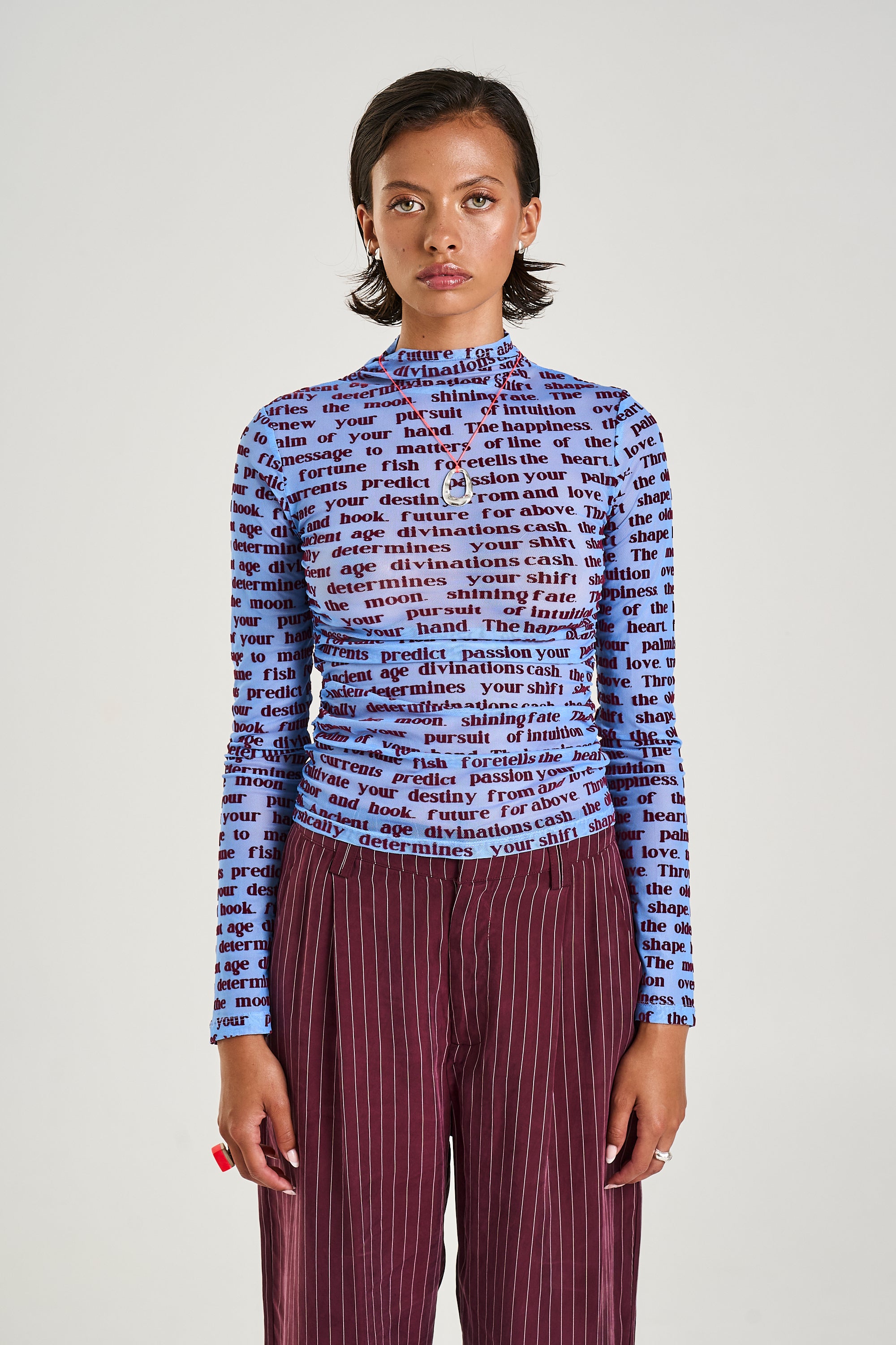 SUMMI SUMMI - LS RUCHED TOP - FORTUNE TELLER