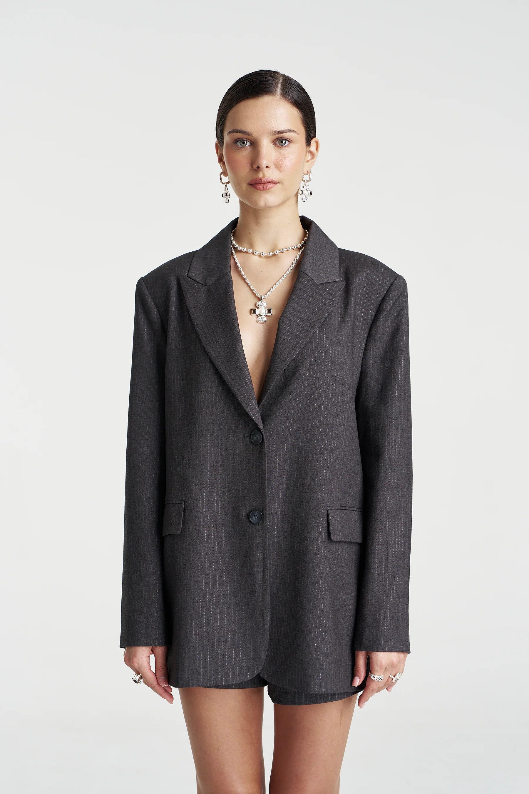SUMMI SUMMI - OS BLAZER - GREY GLIMMER