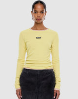 ENA PELLY - BLAIR LONG SLEEVE TOP - CELESTIAL YELLOW/OAT