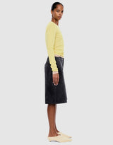ENA PELLY - BLAIR LONG SLEEVE TOP - CELESTIAL YELLOW/OAT