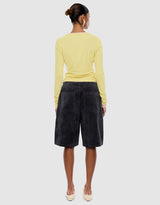 ENA PELLY - BLAIR LONG SLEEVE TOP - CELESTIAL YELLOW/OAT