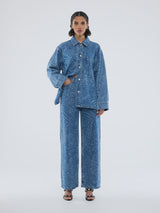 ENA PELLY - LISA DENIM SHIRT - BLUE MIXED ANIMAL