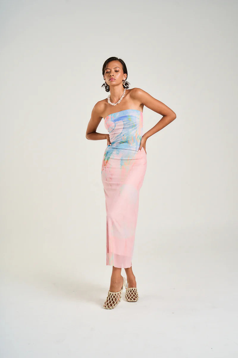 SUMMI SUMMI - STRAPLESS MESH DRESS - MEDUSA PHASE