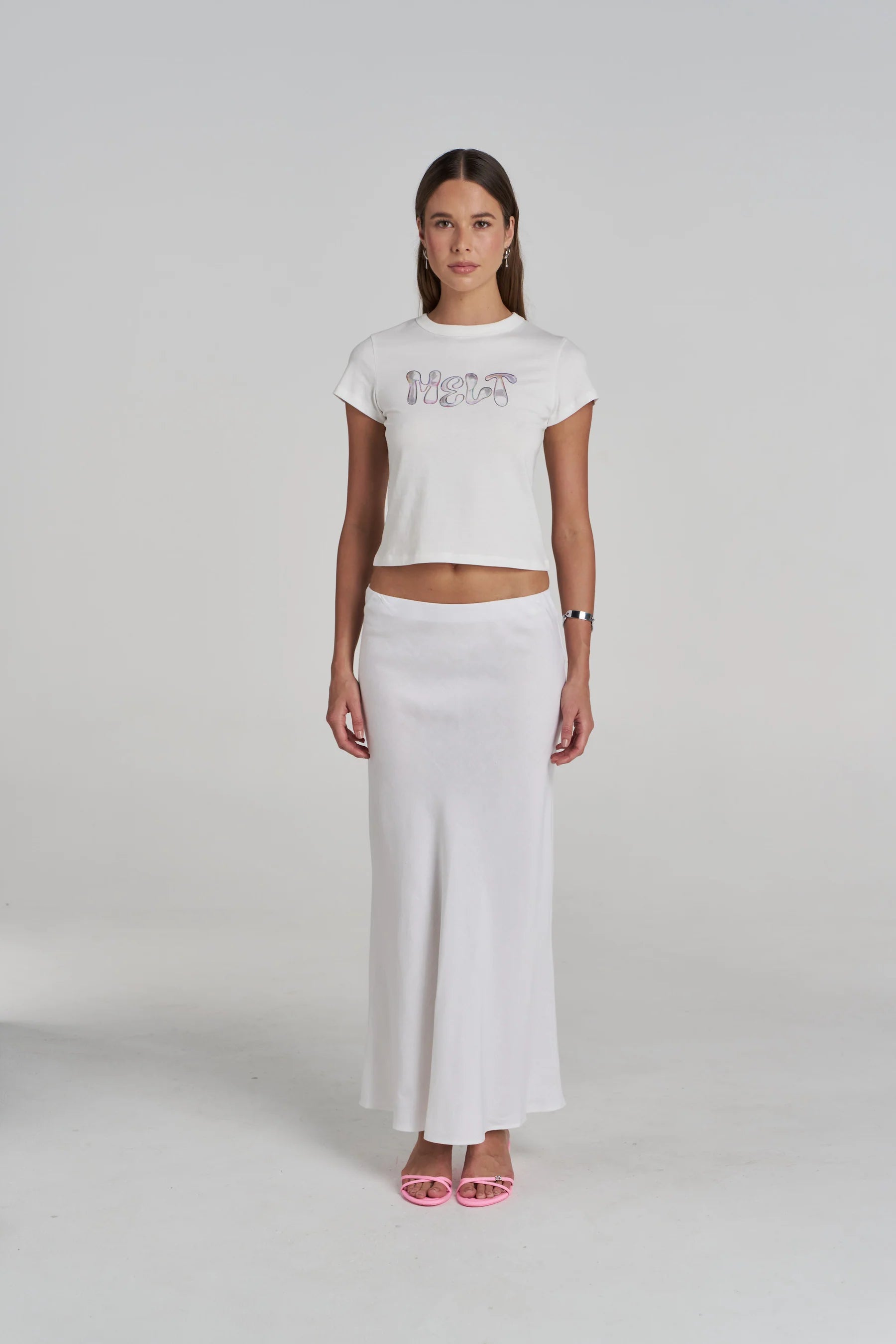 PRE-ORDER - SUMMI SUMMI - SLIP SKIRT - WHITE