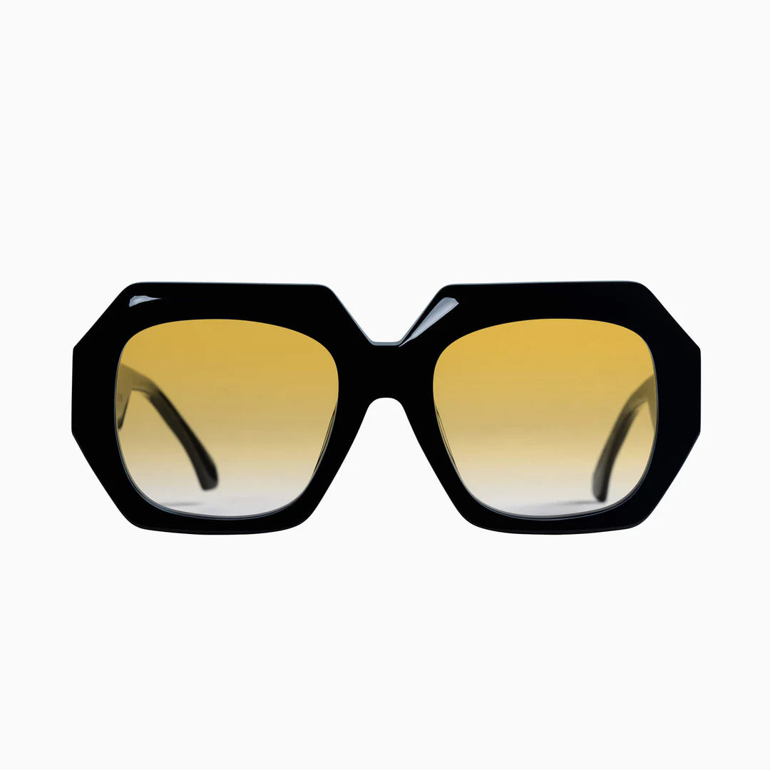 VALLEY - MONOLITH GLOSS BLACK - SILVER METAL TRIM / ORANGE LENS