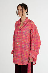 SUMMI SUMMI - LS OVERSIZED SHIRT - NEON PLAID