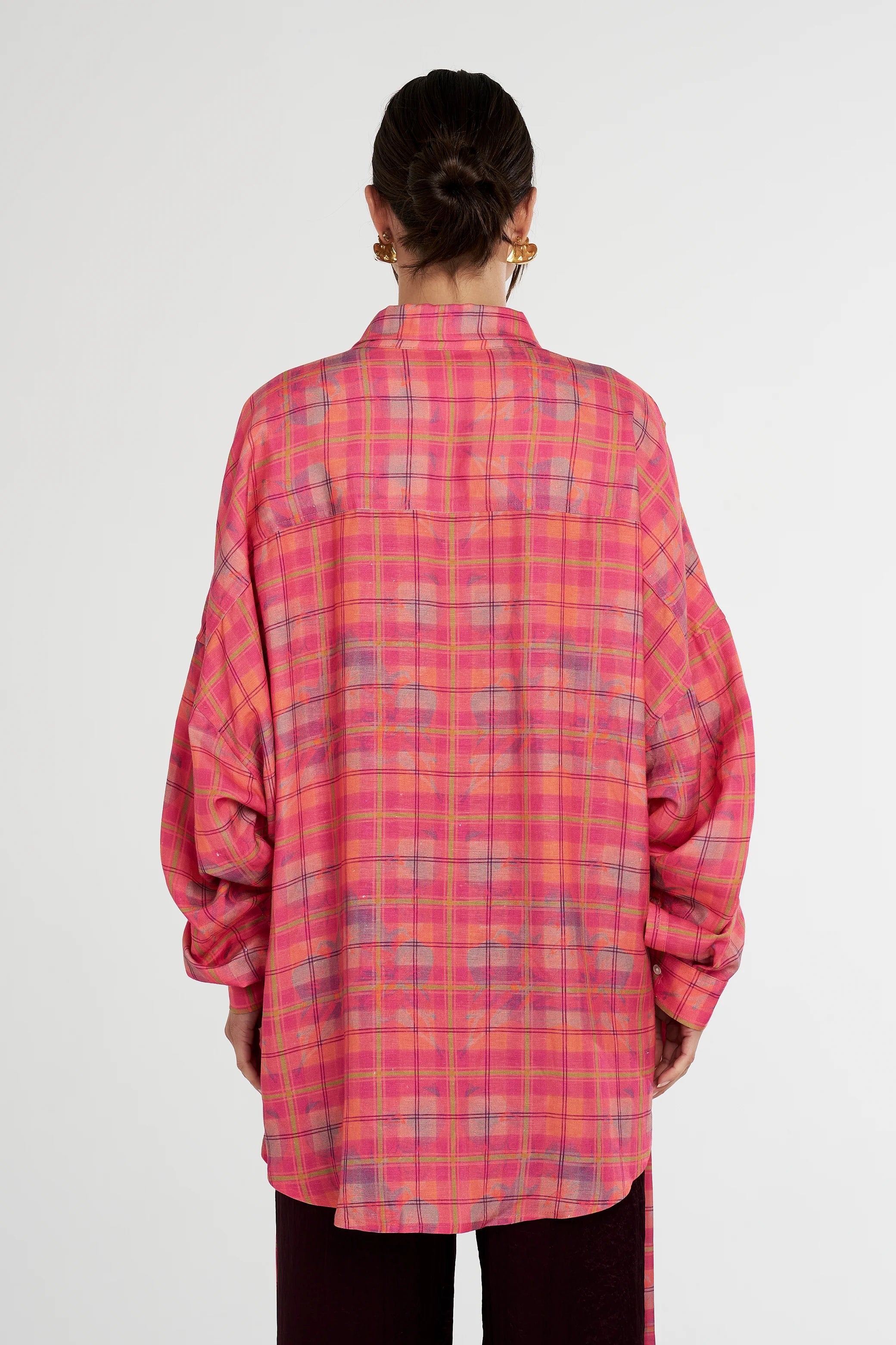 SUMMI SUMMI - LS OVERSIZED SHIRT - NEON PLAID