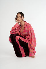 SUMMI SUMMI - LS OVERSIZED SHIRT - NEON PLAID