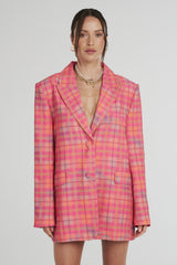SUMMI SUMMI - OVERSIZED BLAZER - NEON PLAID