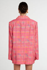 SUMMI SUMMI - OVERSIZED BLAZER - NEON PLAID