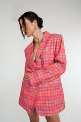 SUMMI SUMMI - OVERSIZED BLAZER - NEON PLAID