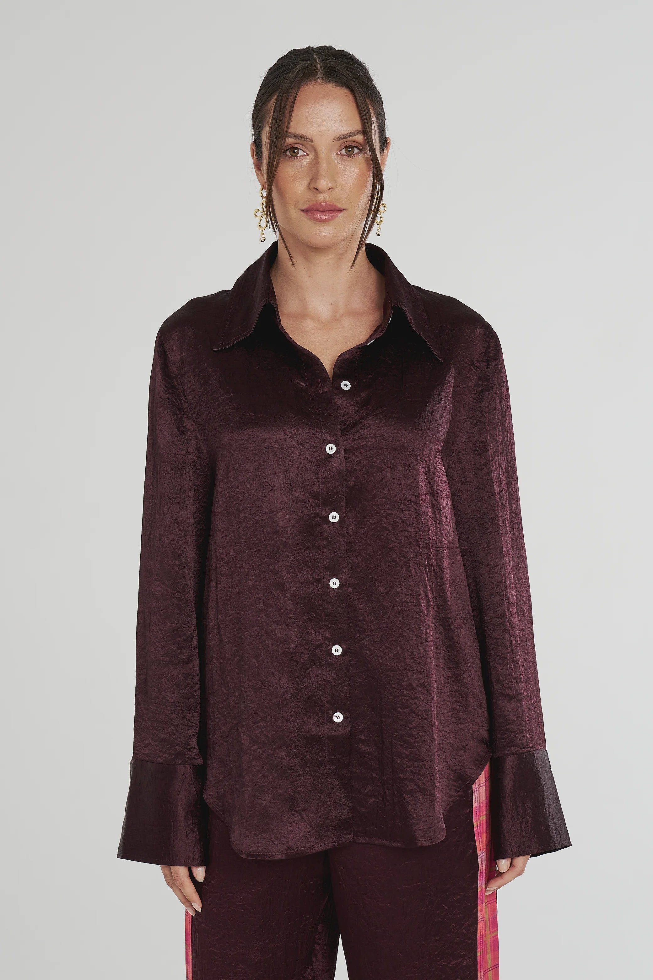 SUMMI SUMMI - CUFF SHIRT - PLUM
