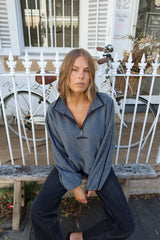 RAEF - RAE QUARTER ZIP POLAR FLEECE JUMPER - DARK GREY
