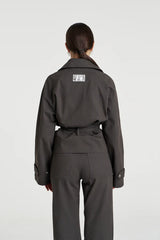 PRE-ORDER - SUMMI SUMMI - STUDDED CROP TRENCH - SHADOW