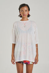 SUMMI SUMMI - OVERSIZE TEE - SHEER WHITE