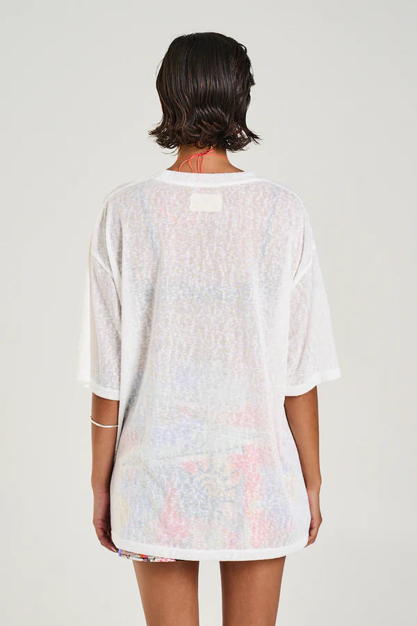 SUMMI SUMMI - OVERSIZE TEE - SHEER WHITE