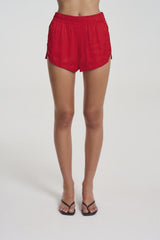 SUMMI SUMMI - SPORTY SHORTY - RED/AQUA STRIPE