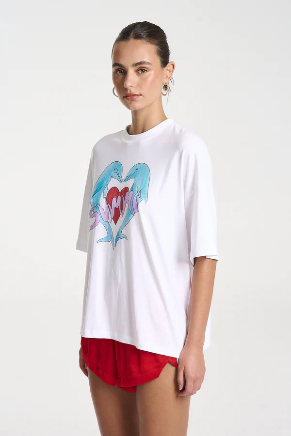 SUMMI SUMMI - I HEART DOLPHINS TEE - WHITE TROPPO